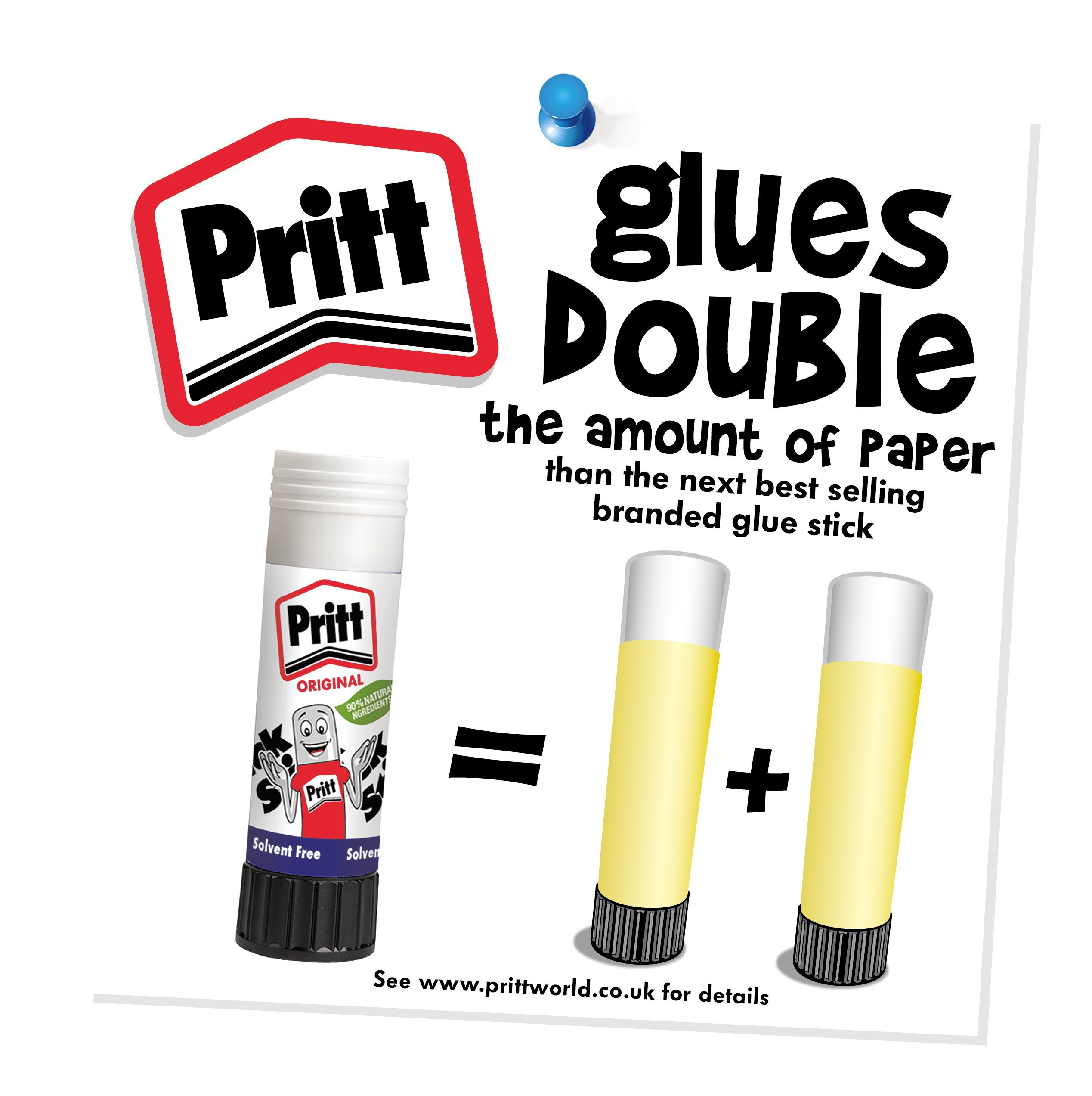 Pritt Stick Original Multi Pack / Childproof and washable glue stick