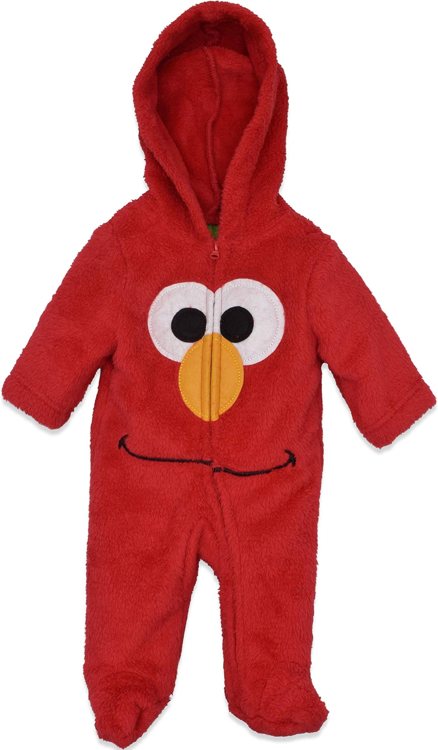 Elmo Cookie Monster Baby Boys' Zip-Up Hooded Costume Coverall with Footies