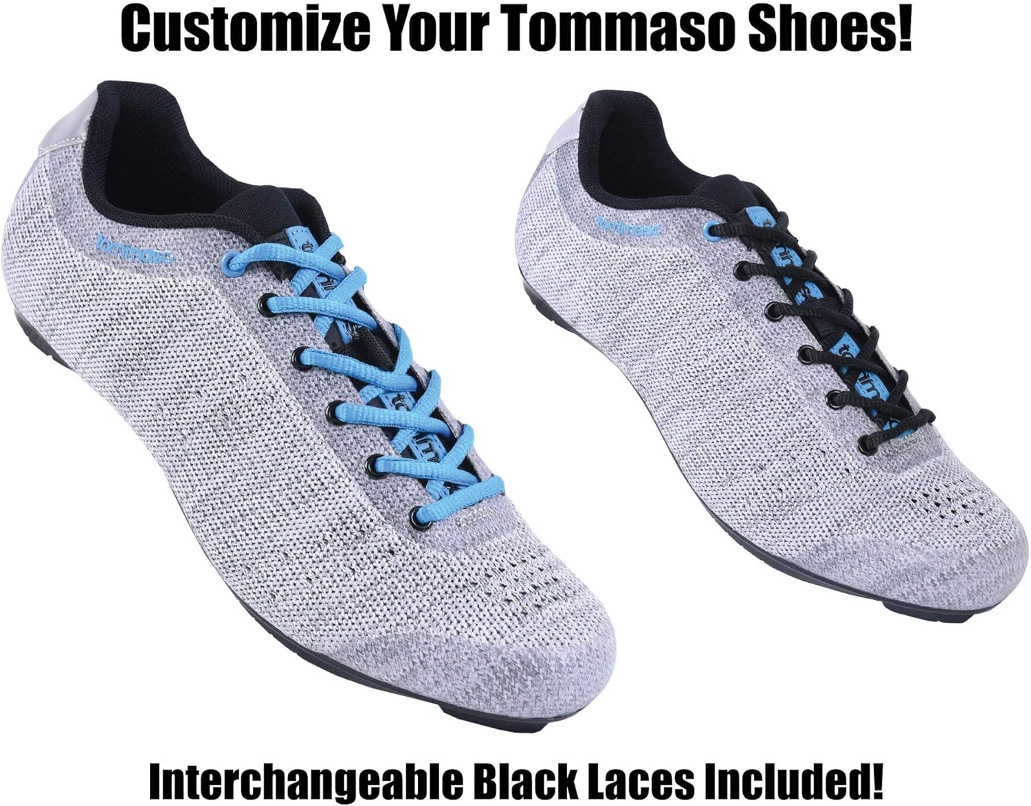  | Tommaso Pista Aria Knit Women's Spin Class Ready Cycling Shoe and Bundle with Compatible Cleat, Look Delta, SPD - Black, Pink, Grey, Blue | Cycling