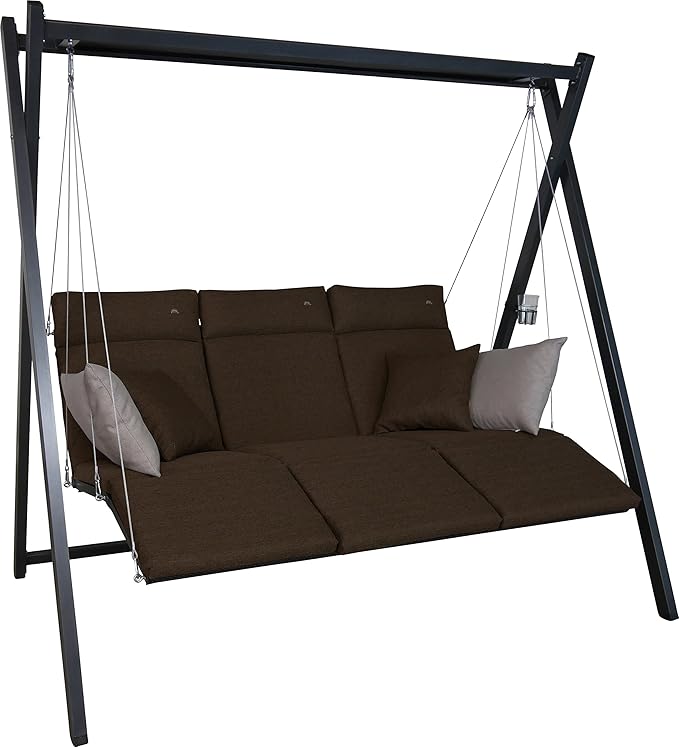 Angerer Relax Hollywoodschaukel 3-Sitzer Smart, coffee, 220 x 150 x 210 cm, 7000/270