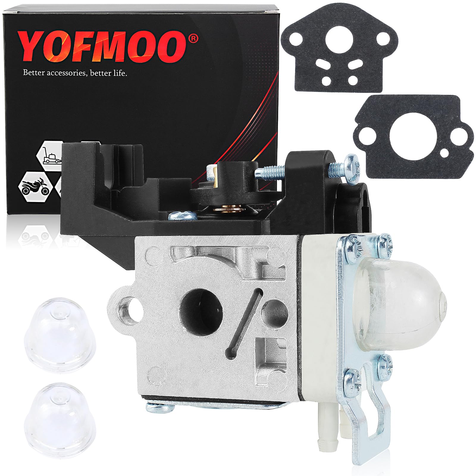 Yingshop Carburetor with Gasket Primer Bulb Compatible for Zama RB-K92 RB-K92A Echo Shindaiwa HCR-161ES HRC-171ES HC152 DH232 DH235 HT232 Hedge Trimmer A021001671 A021001672 A021001673 Carb