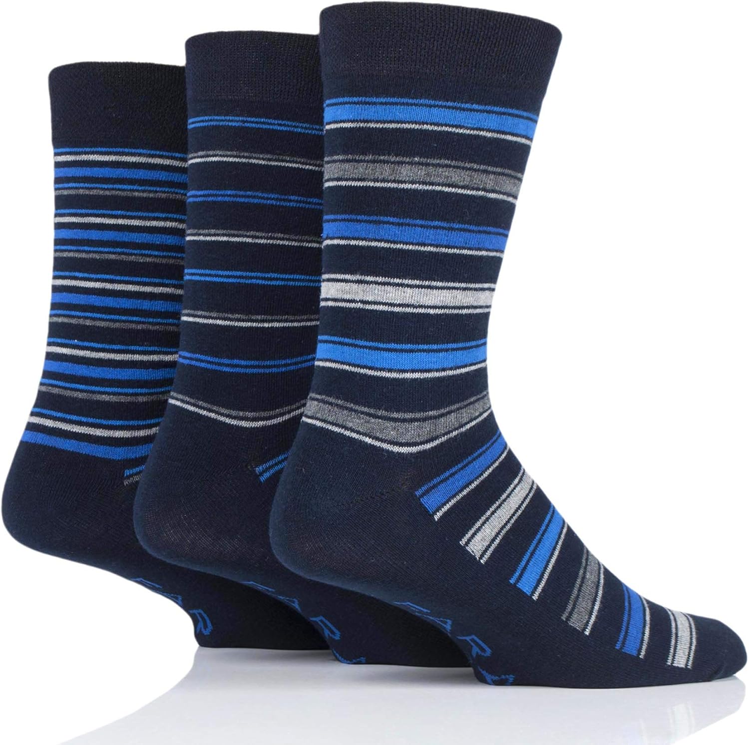 Farah Mens Classic Stripe Socks Pack of 3 Navy/Blue 611 Amazon.co.uk