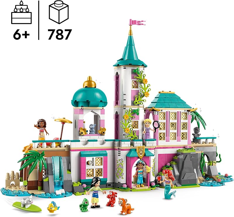 ǀ Disney Princess Schloss & königliche Haustiere – Set mit detaillierter Innenausstattung – inkl. Arielle, Rapunzel, Mulan, Jasmin & Vaiana Mini-Figuren – Geschenk für Kinder ab 6 Jahren – 43267 — Foto 2 von 8