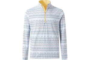 M MAELREG Quarter Zip Golf Pullover Men Dry Fit Long Sleeve Performance Wicking 1/4 Zip Full Print Pullover Mens Sweatshirt