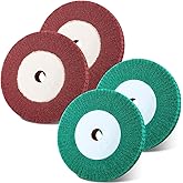 WENHUALI 6 Inch Bench Grinder Polishing Wheel, 240/320 Grit Tight Weave Tough Polishing Burnishing Wheel, Great for Refurbishing Golf Clubs Metal Copper, 1" Thickness for 0.8" Arbor(4 Pack)