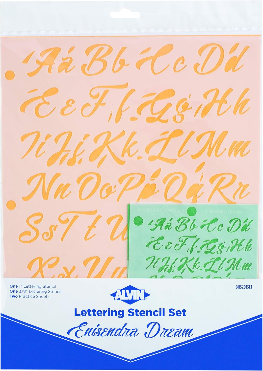 Alvin, 2 Piece Lettering Stencil Template Set, Drawing and Tracing Tools - Enisendra Dream : Office Products
