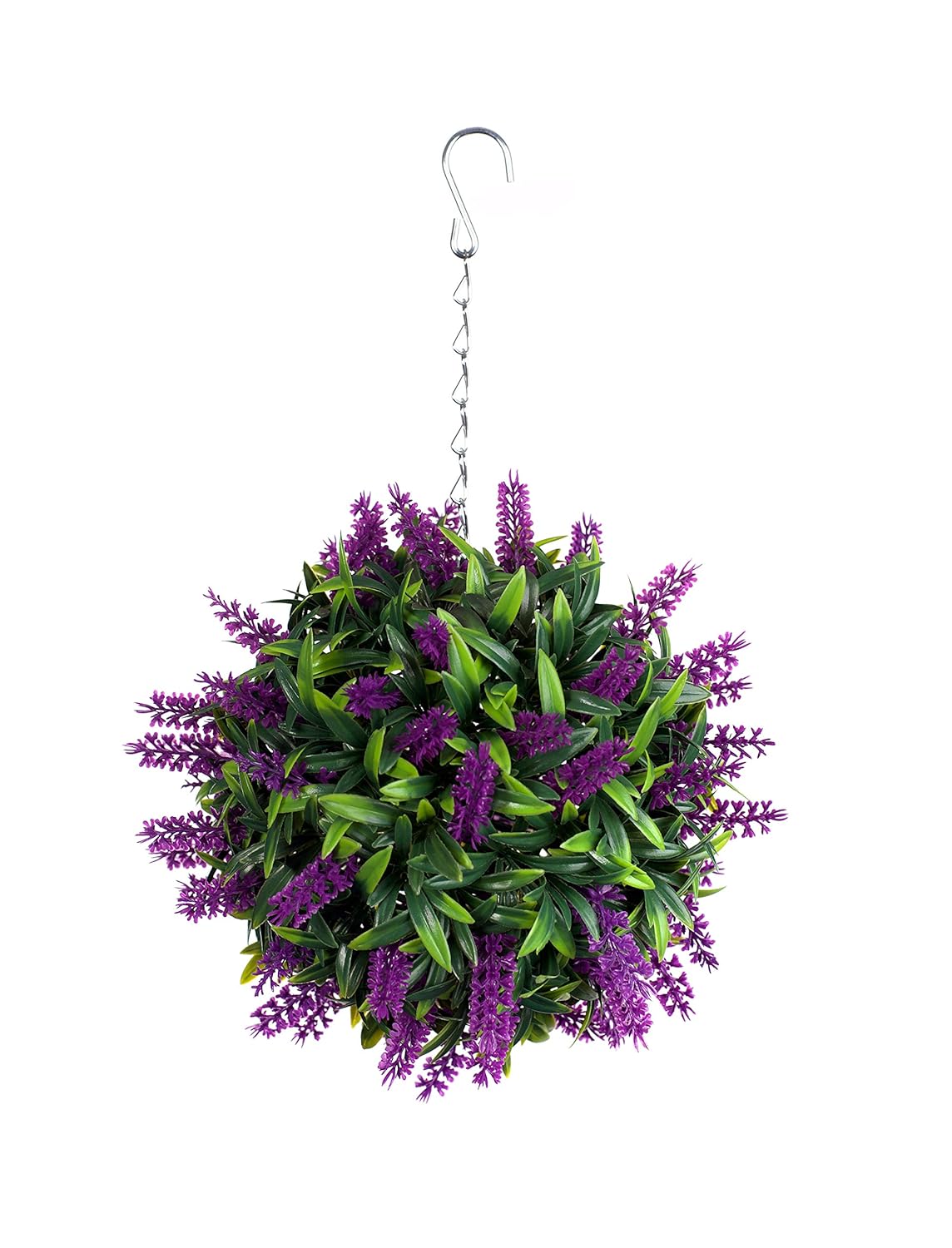 Best Artificial Purple Lavender Lush Long Leaf Flower Topiary Ball
