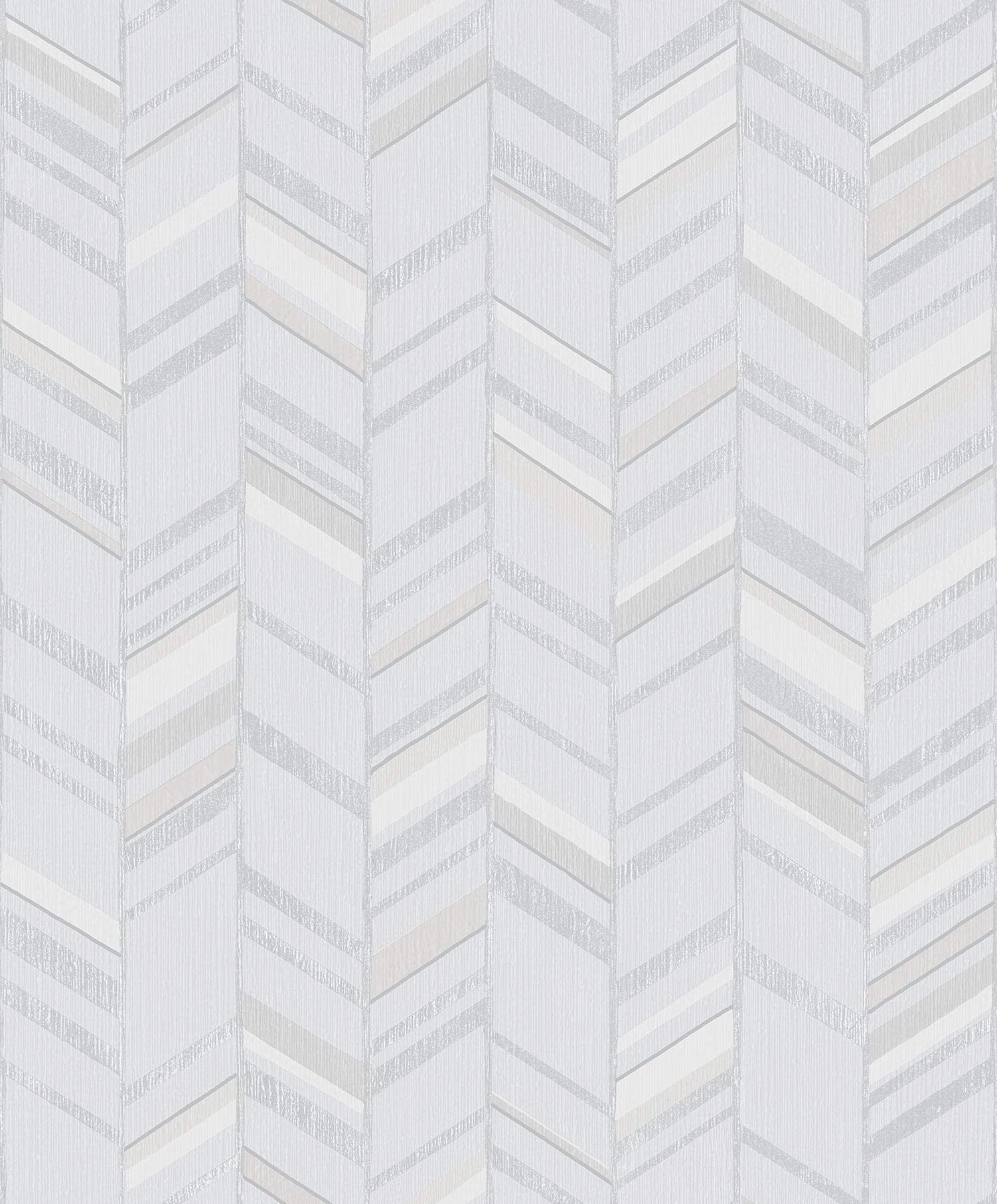 Galerie G67717 Special FX Glitter Chevrons Design Wallpaper, Grey/Silver, 10m x 53cm
