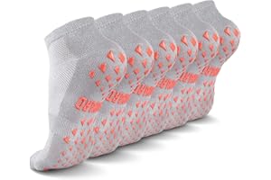 NOVAYARD 6 Pairs Non Slip Socks Grip Hospital Yoga Pilates Socks Sticky Grippers for Men Women