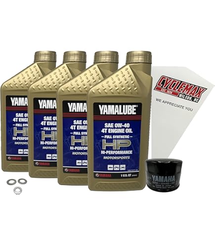 Amazon.com: Cyclemax Full Synthetic Yamalube 0W40 Oil Change Kit
