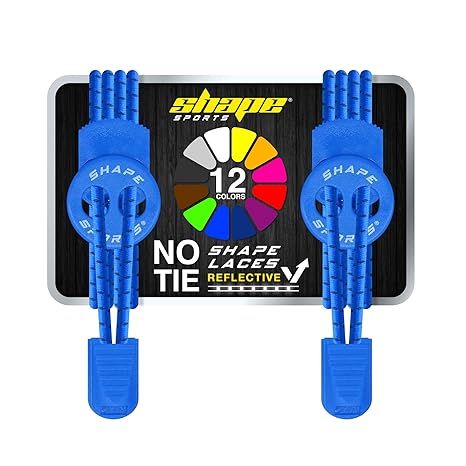shape sports ® Shape Laces | Elastische Schnellverschluss Schnürsenkel ohne Binden | Schnellschnürsystem mit Reflektoren für 
