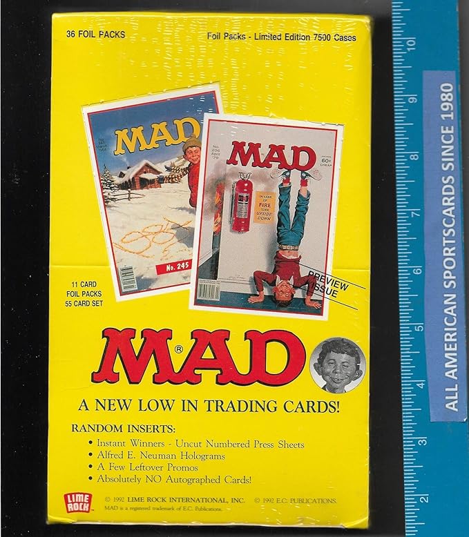 1992 LIME ROCK INT. MAD MAGAZINE SERIES 1 TRADING CARDS BOX 36 PACKS