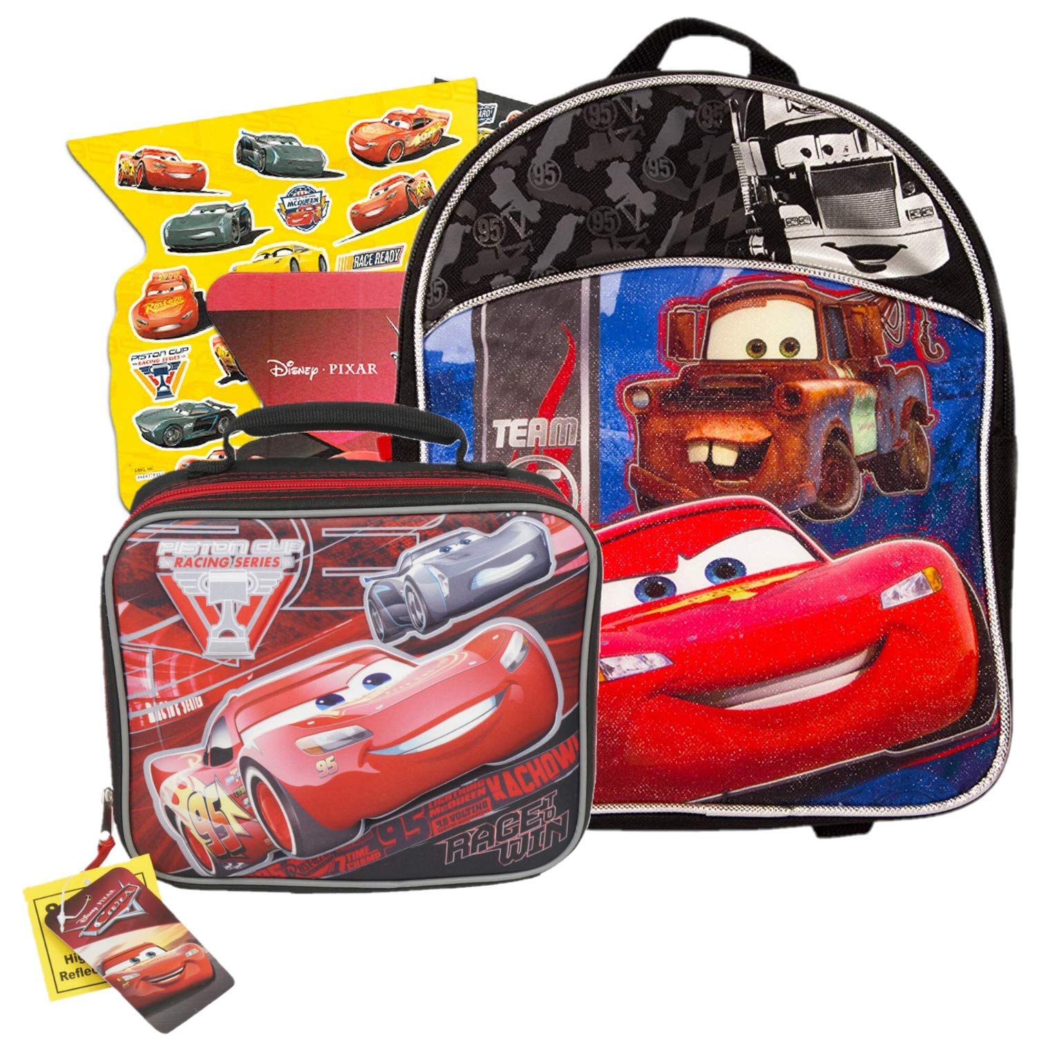 lightning mcqueen backpack and lunchbox