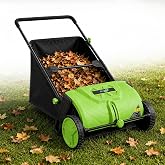 22-Inch Push Lawn Sweeper, Leaf &amp; Grass Collector for Clippings, Wet Leaves | 3.5 Ft&sup3; Hopper Bag, 10-Inch All-Terrain Wheels, Adjustable Sweeping Height, Leaf Sweeper for Lawn, Yard, Garden
