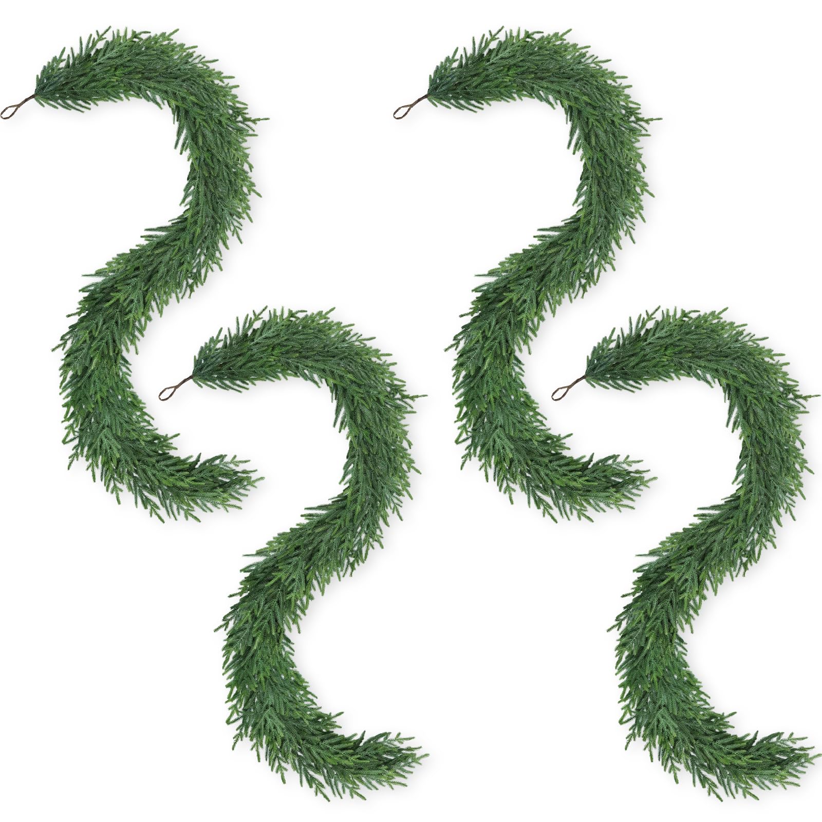 Photo 1 of Artgar 24Ft (4 * 6ft) Christmas Pine Garland, 4 Pcs Real Touch Pine Garland, Artificial Realistic Greenery Garlands for Mantle Table Stair Window Porch Indoor Outdoor Winter Xmas Holiday Decorations