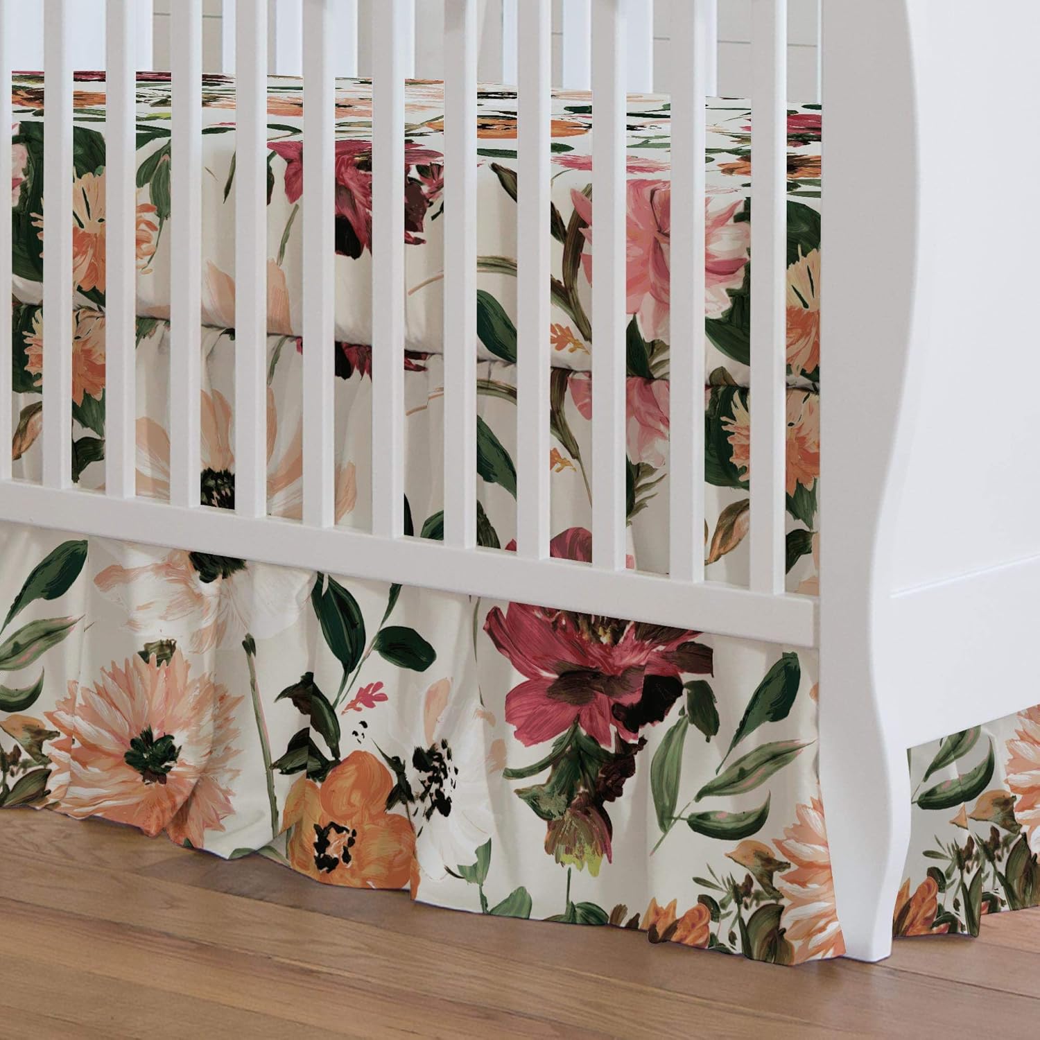 moody floral crib sheet