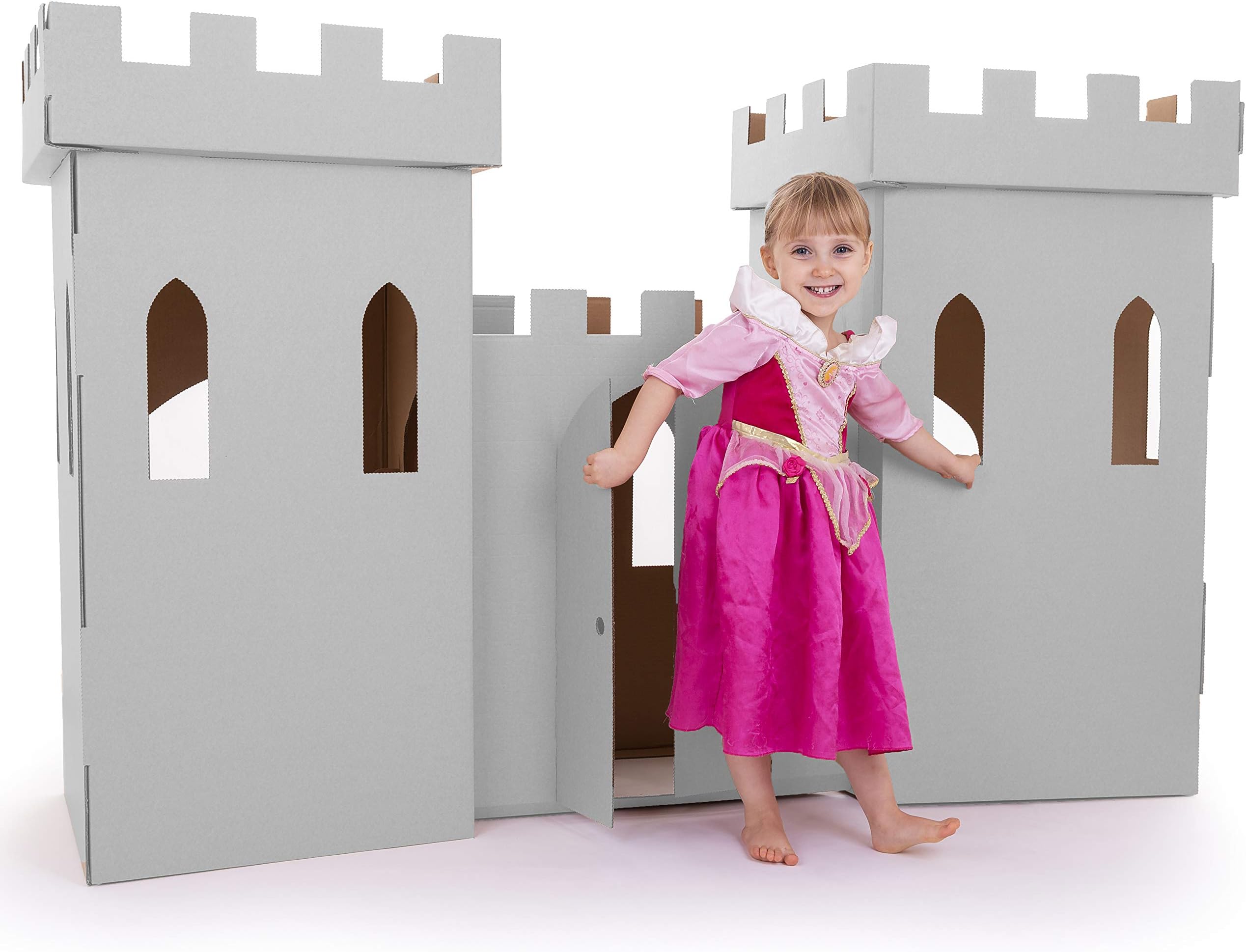 Kid-Eco Cardboard Castle Playhouse Kit - Silver
