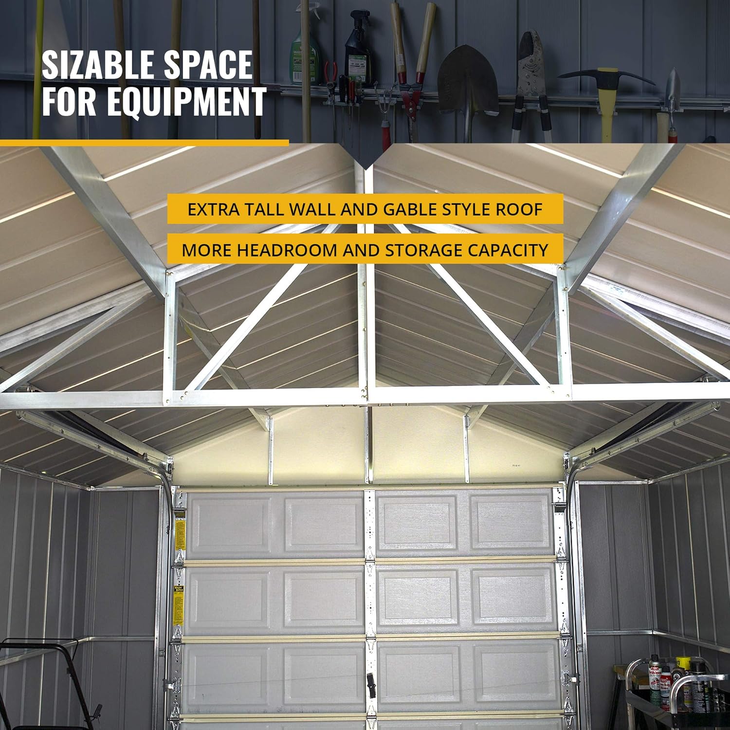 Arrow 12 x 10 Murryhill Garage Galvanized Steel Extra Tall Walls ...