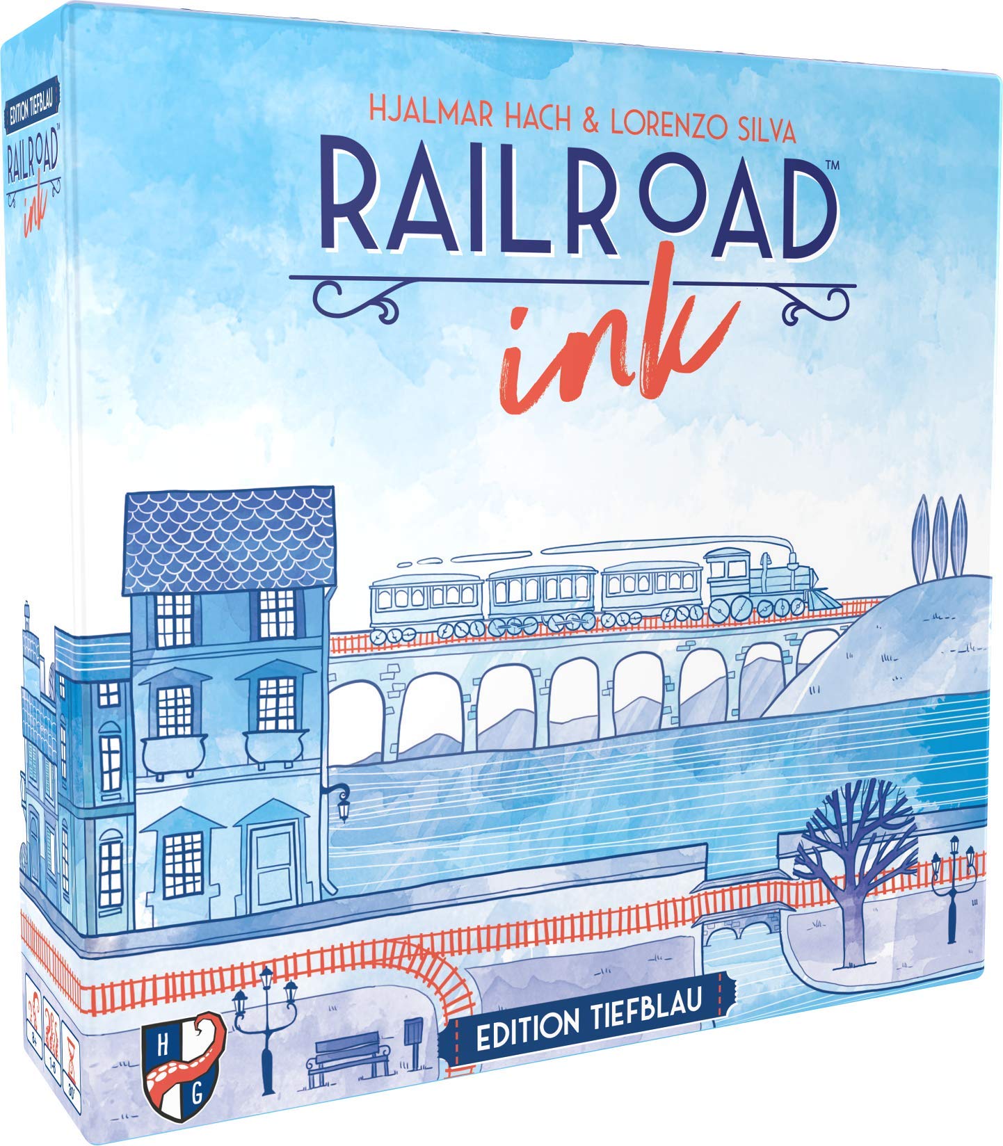 Railroad Ink: Edition Deep Blue - Horrible Guild - German - Dice Game for 1-6 People from 8 Years, Blue