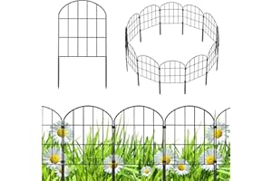 KIMAZO Decorative Garden Fence No Dig Fencing 12 Pack, 13ft (L) x 24in (H) Rustproof Metal Wire Panel Border Animal Barrier,Apply to Dog Fencing Outdoor for The Yard