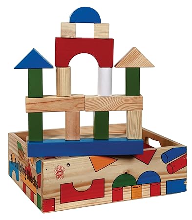 Skillofun Wooden Building Blocks, Multi Color (60 Pieces)
