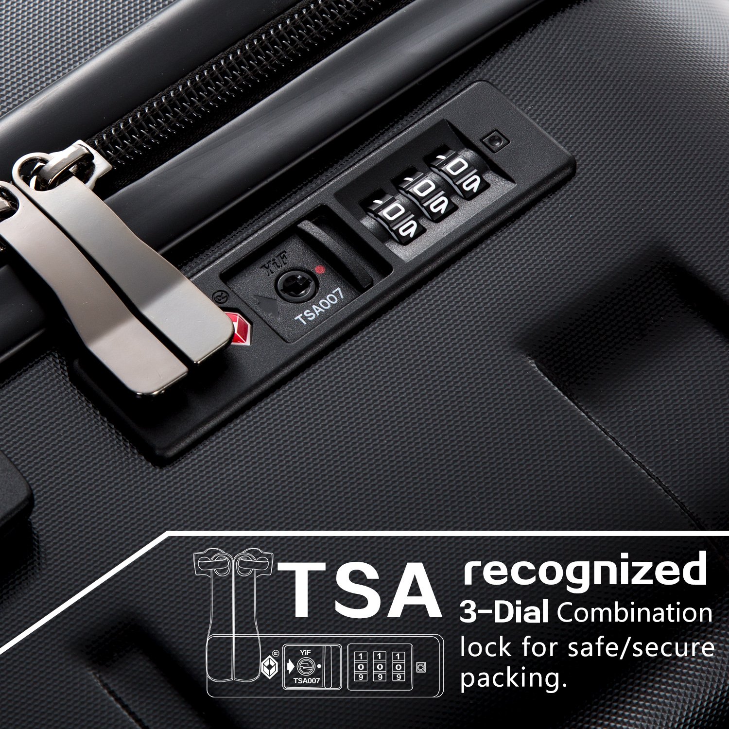 COOLIFE Luggage Expandable(only 28") Suitcase PC+ABS Spinner Built-in TSA Lock 20in 24in 28in Carry on