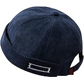 Gvatasz Vintage Brimless Hats for Men Retro Doker Hat Sailor Fisherman Leon Hat Casual No Visor Skullcap Beanie Hip Hop Hats