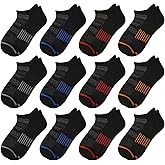 Comfoex 12 Pairs Boys Running Ankle Socks For Kids 4-6 6-8 8-10 10-12 Years Old Low Cut Athletic Breathable Cotton Socks