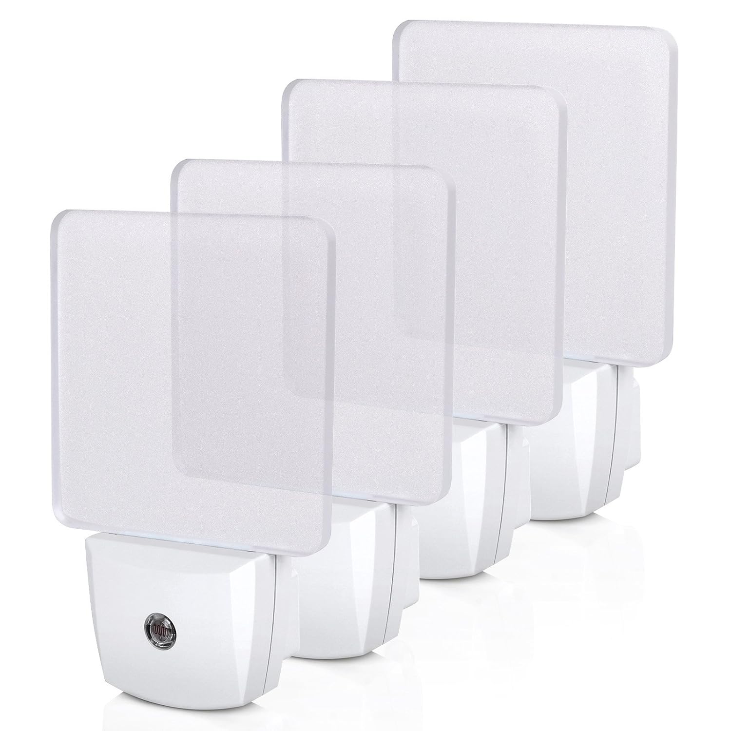 DEWENWILS Plug in Night Light with Light Sensor, Automatic Flat Nightlight for Adults, Kids, Bathroom, Hallway, Bedroom, Daylight, UL Listed, 4 Pack