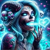 WGSMGL Adult Gothic Diamond Painting Set, 5D DIY Devil Diamond Painting Set (Suitable for Beginners), Full Painting Technique, Gemstone Art Dot Painting, Adult Home Wall Decoration, 14x14 inches