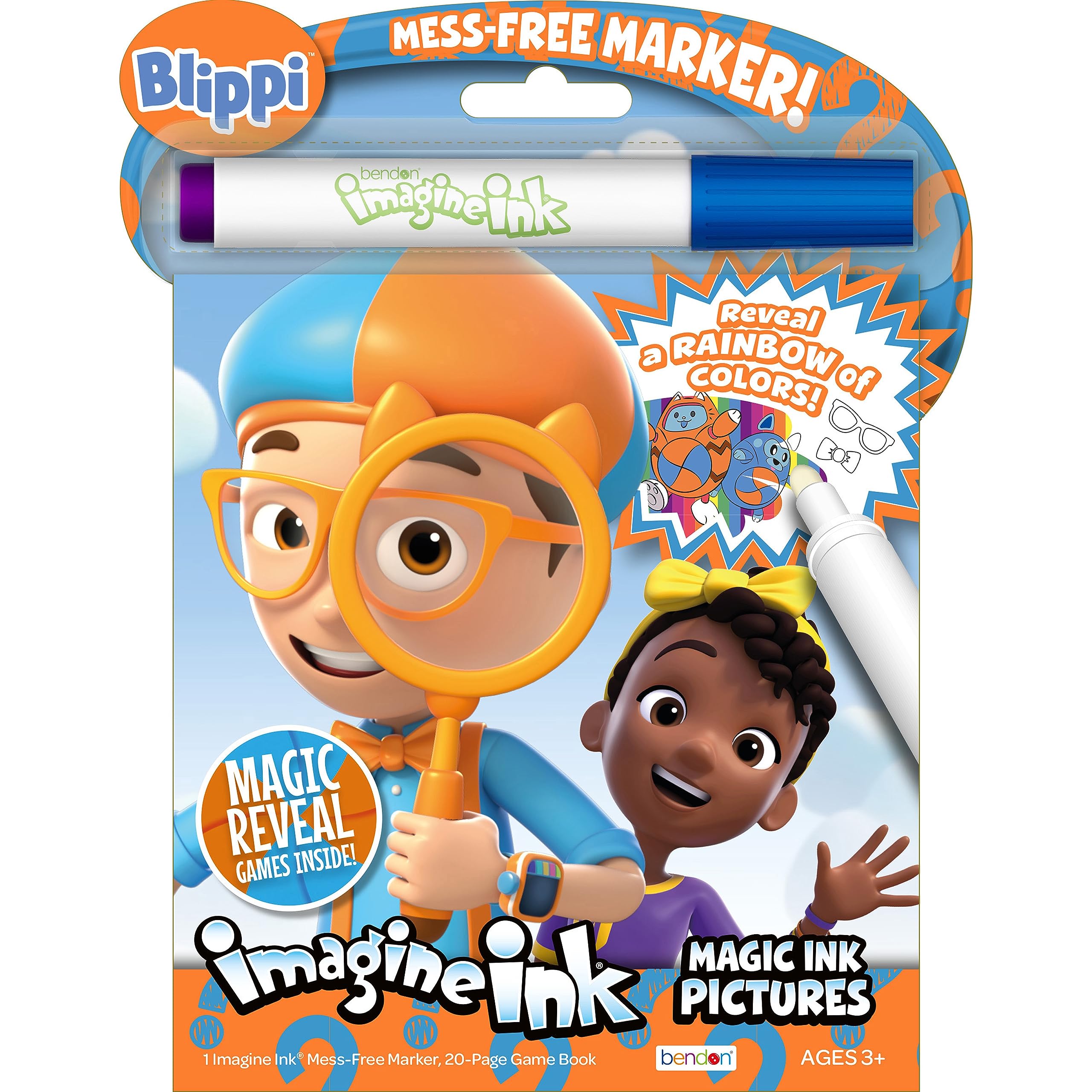 Blippi 10 Page Imagine Ink Coloring Book with Mess Free Marker, Bendon 59090