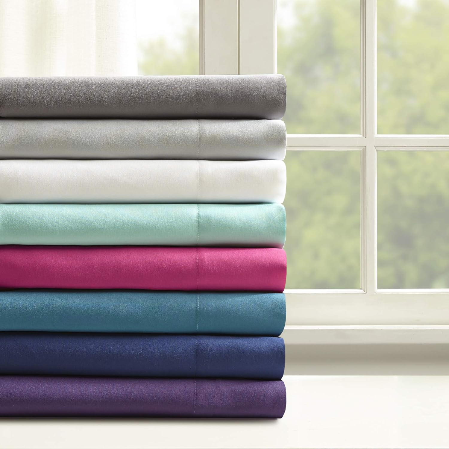 Comfort Spaces CS20-0121 Ultra Soft Hypoallergenic Microfiber 6 Piece Set, Wrinkle Fade Resistant Sheets with Pillow Cases Bedding, Queen, Light Gray: Home & Kitchen