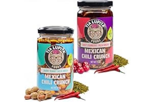Tia Lupita Mexican Chili Crunch – Salsa Macha, Crunchy Morita Chili Oil | Gluten-Free, Non-GMO, Vegan | Cranberry & Peanut Variety (2 Pack)