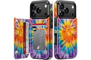 Goodon for iPhone 17 Pro Max Case Wallet - Flip Folio Leather Cover with Trendy Floral Design, 3 Card Slots & Kickstand Function, Stylish Protective Phone Case for Women and - Rainbow