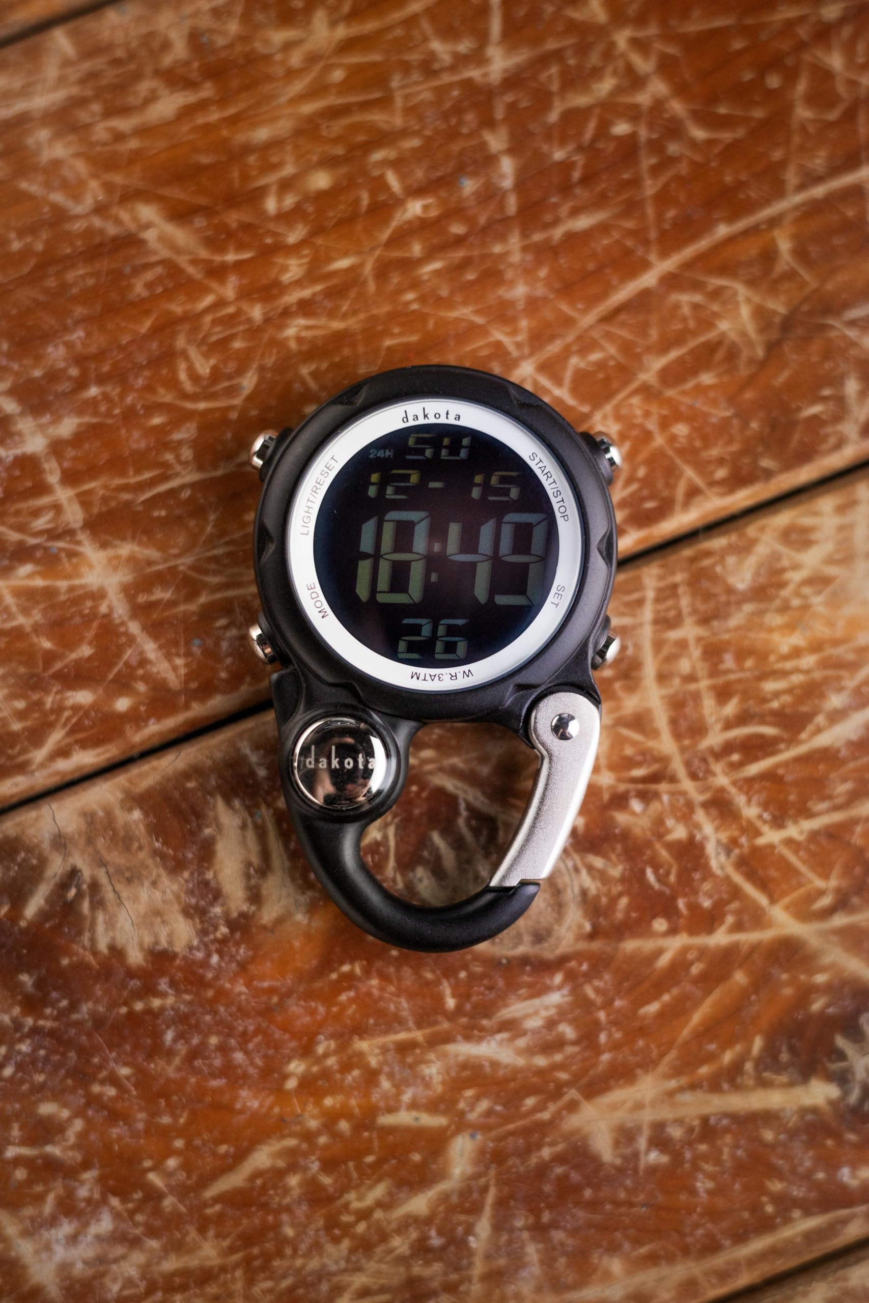 Dakota Digital Clip, Alarm, Stopwatch, Timer and Dual Time, Quality Pocket and Fob Watch, Premium Durability Outdoor Gifts for Men, Tactical Digital Clip on Watch