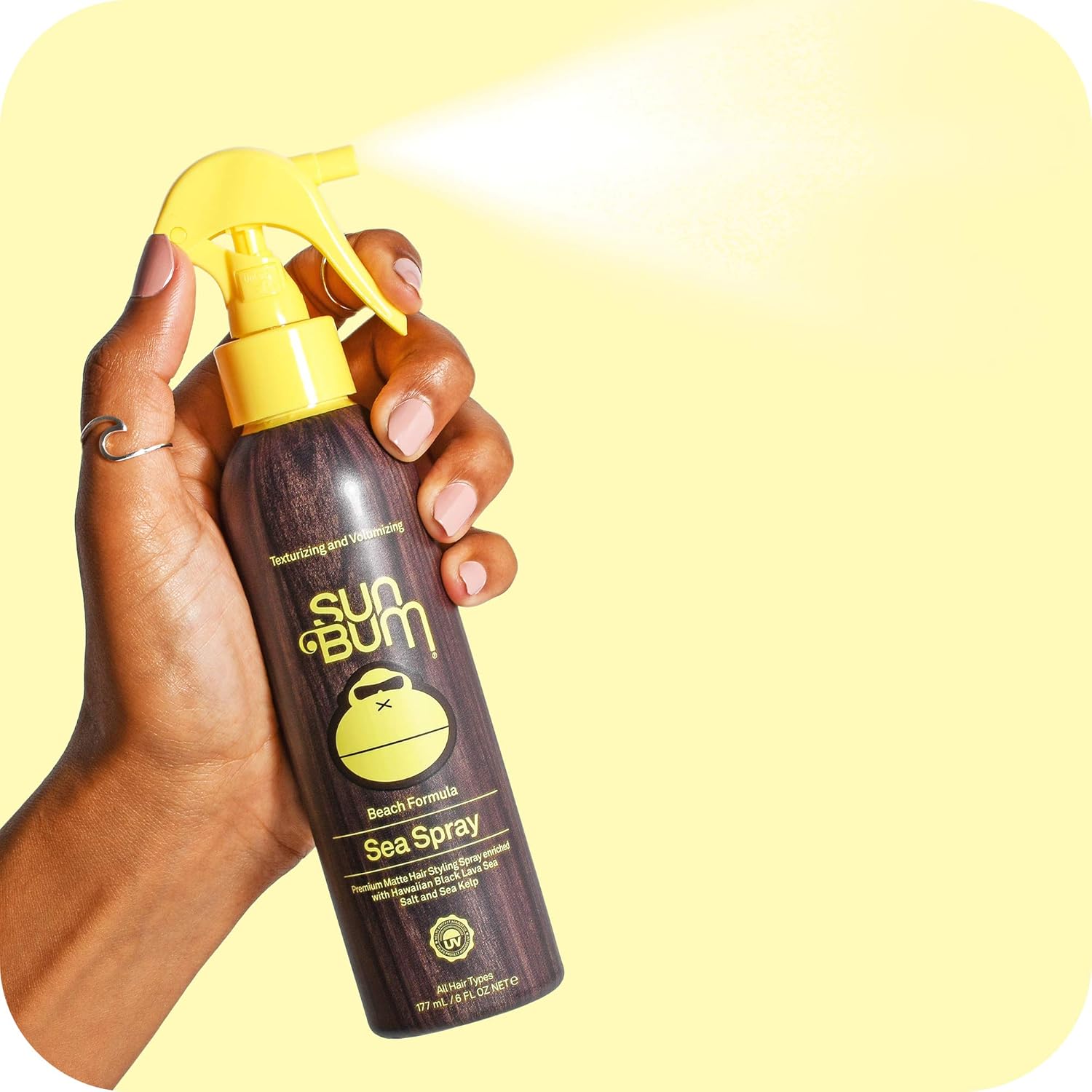 Sun Bum Sea Spray|Texturizing and Volumizing Sea Salt Spray | UV Protection With a Matte Finish | Medium Hold | For All Hair Types | 6 FL OZ Spray Bottle, Clear (80-41025) : Beauty