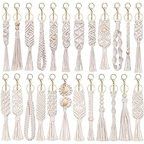 Kit DIY Porte-clés Macramé Bohème - 2 Couleurs Avec Dragonne - Pour Clés, Sac, Téléphone - Cadeau Créatif