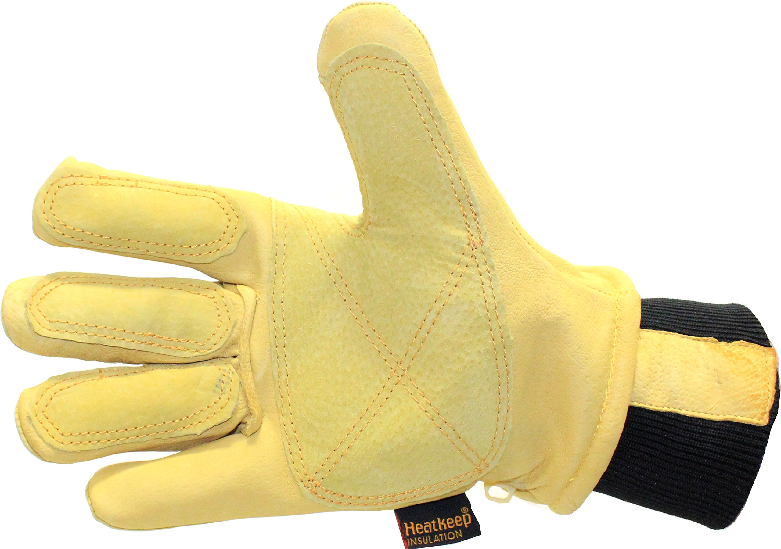 KINCO 901 Men's Pigskin Leather Ski Glove, Heat Keep Thermal Lining
