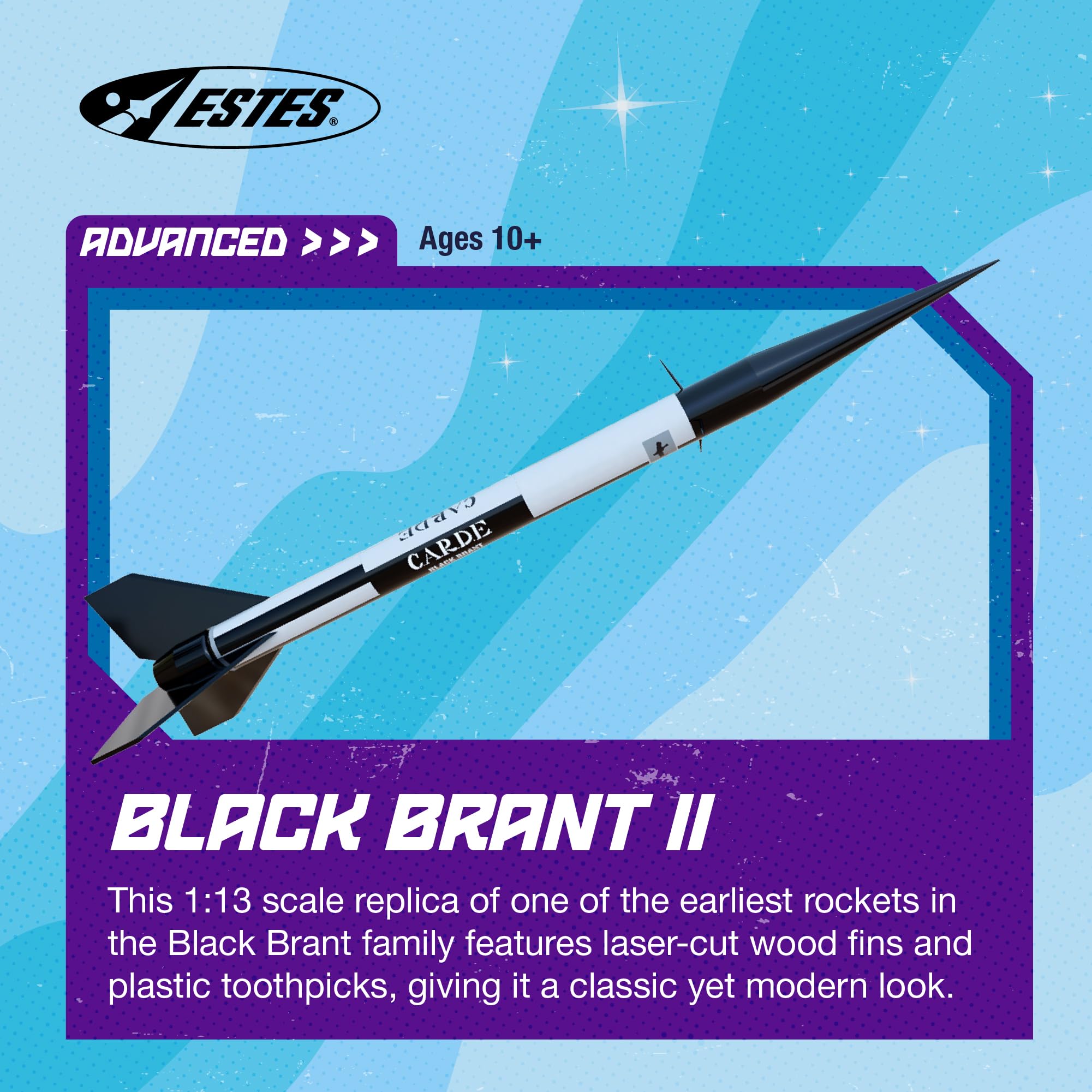 Estes 7243 Black Brant II Rocket-Building Kit, Advanced Dual-Body Flying-Rocket-Model Kit for Ages 10+