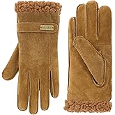 Nicole Miller New York womens Winter Gloves Women - Suede Leather Gloves Warm for Cold Weather Sherpa Lined