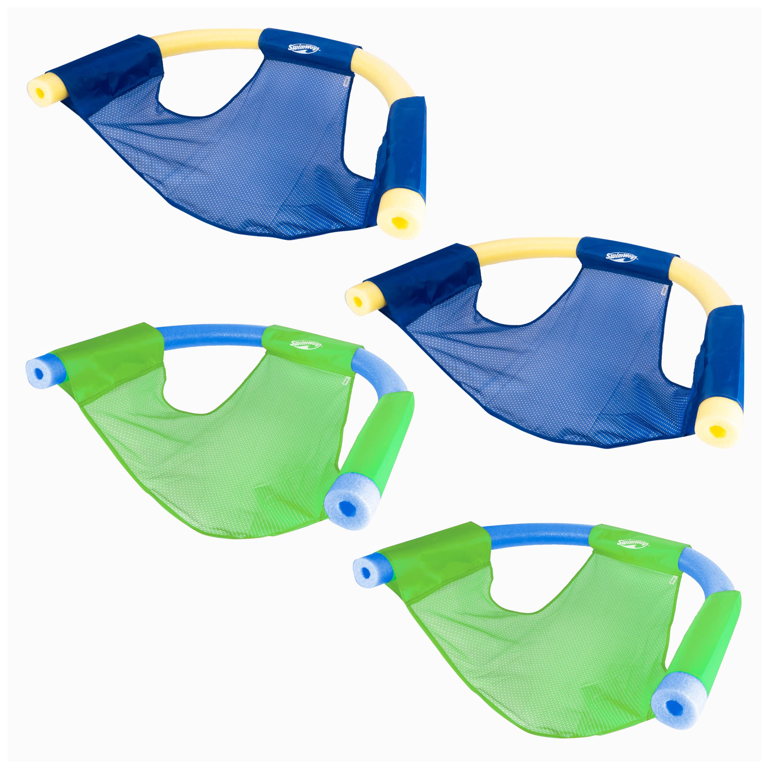 Photo 1 of SwimWays Mesh Floating Pool Chair Noodle Slings (4 Pack), Swimming Pool Accessories & Water Toys, Pool Noodle Not Included