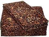 Wayfair4 Piece Sheet Set 42" x 80" Size Leopard Print - 100% Egyptian Cotton, 600-Thread-Count Cooling Bed Sheets, 15 Inch Deep Pocket of Fitted Sheet, 42x80 Bunk Size Cotton Bed Sheets Set