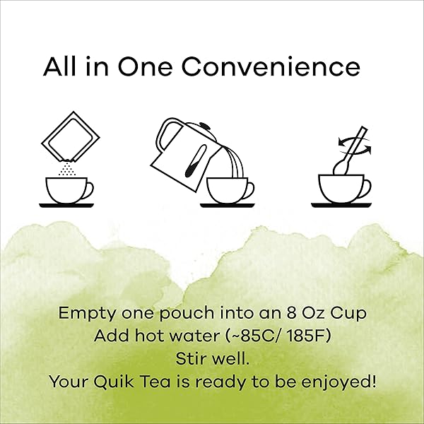 QUIKTEA LEMONGRASS CHAI TEA LATTE – 10 COUNT, INSTANT HERBAL BLEND WITH NATURAL INGREDIENTS, PRESERVATIVE-FREE – JUST ADD HOT WATER