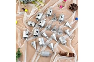 KRATI EXPORTS Soul Bells, Vintage Cutwork Iron Bells, Bohemian Decor, Indian Bells, Wind Chimes, Meditation, Christmas Bells, Bells for Decoration (Silver, 20)