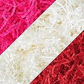 JarThenaAMCS 10.6oz Valentine's Day Crinkle Cut Paper Shred Filler Red White Pink Boxes Filler Paper 3 Colors Stuffing Confetti for Holiday Party Gift Wrapping Supplies