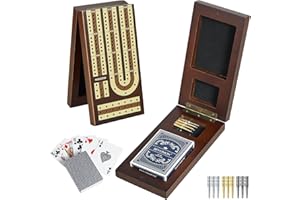 BIVOMON Wooden Folding Table Game for Crib, Travel Board with Storage, 3 Track Continuous Board with Magnetic Closure, 9 Meta