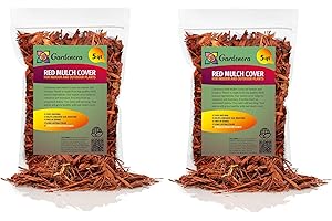 Gardenera Red Mulch - Improve Soil Fertility and Insulate Plant Roots - 10 QUARTS