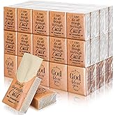 Ctosree 50 Pack Christian Pocket Tissues Bible Verse Travel Packs Bulk 500 Sheet Small Tissues Pocket Packs 3 Ply Mini Travel Size Individual Religious Party Favor