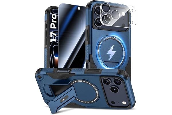 Goton for iPhone 17 Pro Case with Privacy Tempered Glass Screen Protector & Camera Lens Protector, Compatible with MagSafe, I