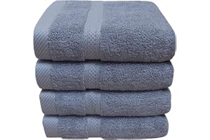 Mother-Earth Modal Cotton Towels for Bathroom Decor - 11 x 18 Inches, Extra Absorbent and Soft Terry Fingertip Towels for Sensitive Skin, Set 4 Pack (Rockridge Grey)